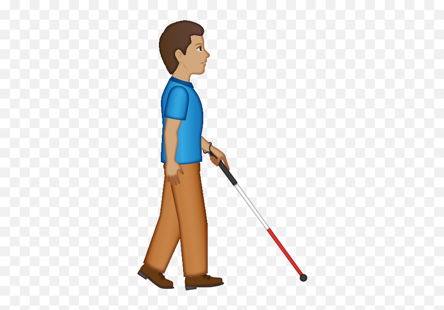Man With Probing Cane - Cartoon Emoji,Blind Emoji
