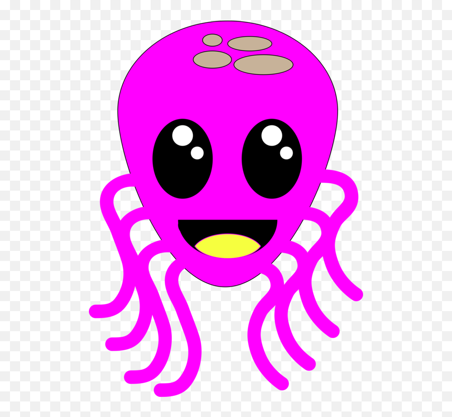 Pink Emoticon Head Png Clipart - Pulpo De Caricatura Emoji,Squid Emoticon