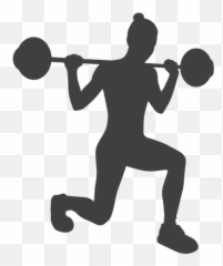 Squat Vector Olympic Barbell - Silhouette Lunges Png Emoji