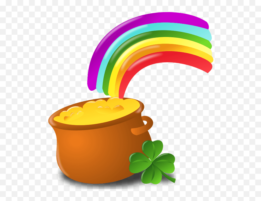 St Patrick Pot Of Gold With Rainbow Png Picture - Free Clip Art St Day Emoji,Pot Of Gold Emoji