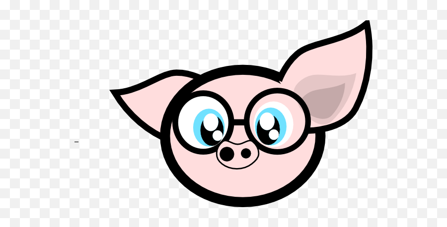 Eye Clip Pig Picture - Pig With Glasses Clipart Emoji,Piglet Emoticon