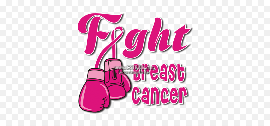 Fight Breast Cancer Pink Ribbon Themed Hot Press Desgin - Fighting Breast Cancer Ribbon Emoji,Fight Me Emoji
