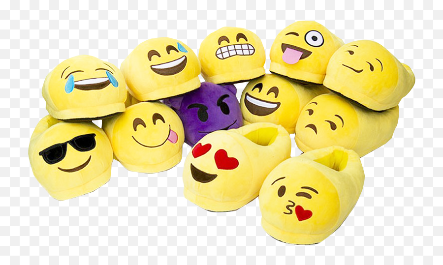 Kawayi Plush Toy Yellow Emoji Slipper - Chausson Animaux,Emoji For Kids