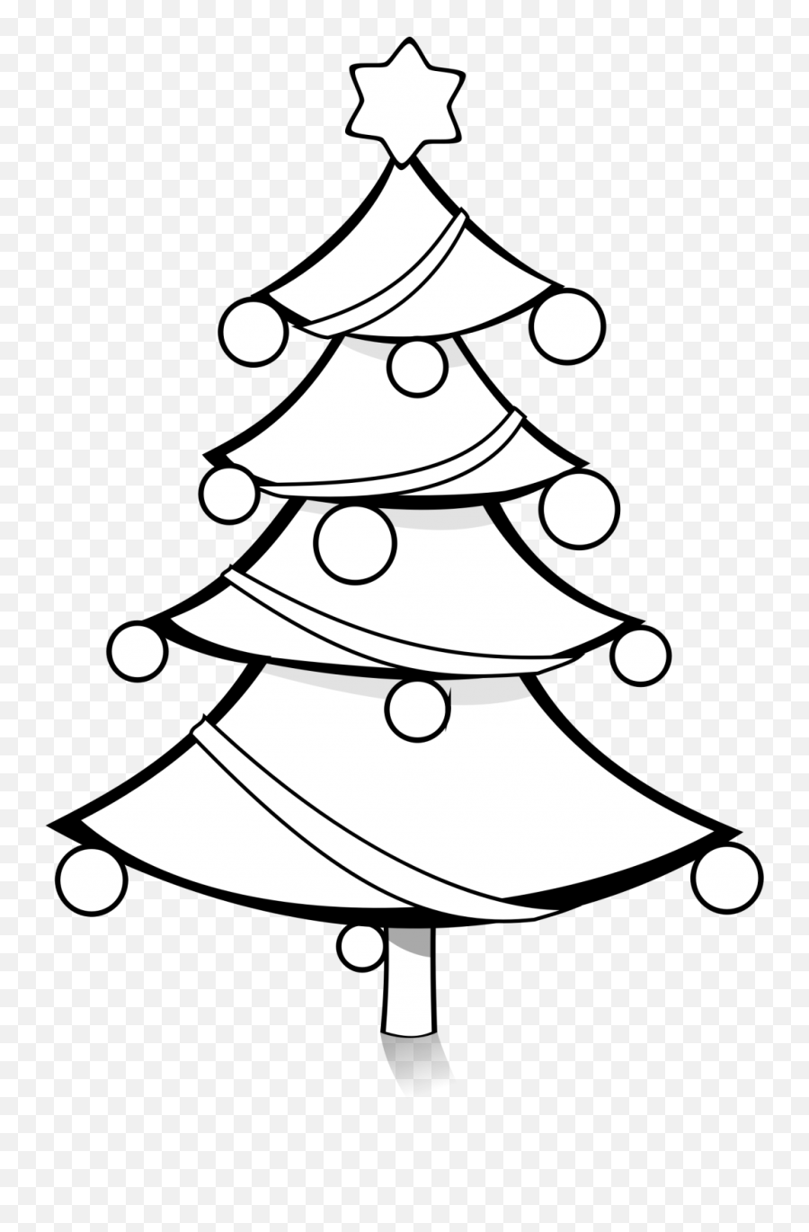Christmas Tree Black And White Picture - Christmas Balls Clipart Black And White Emoji,Xmas Emoji