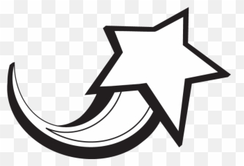 Star Clip Art Black And White - Shooting Clipart Emoji
