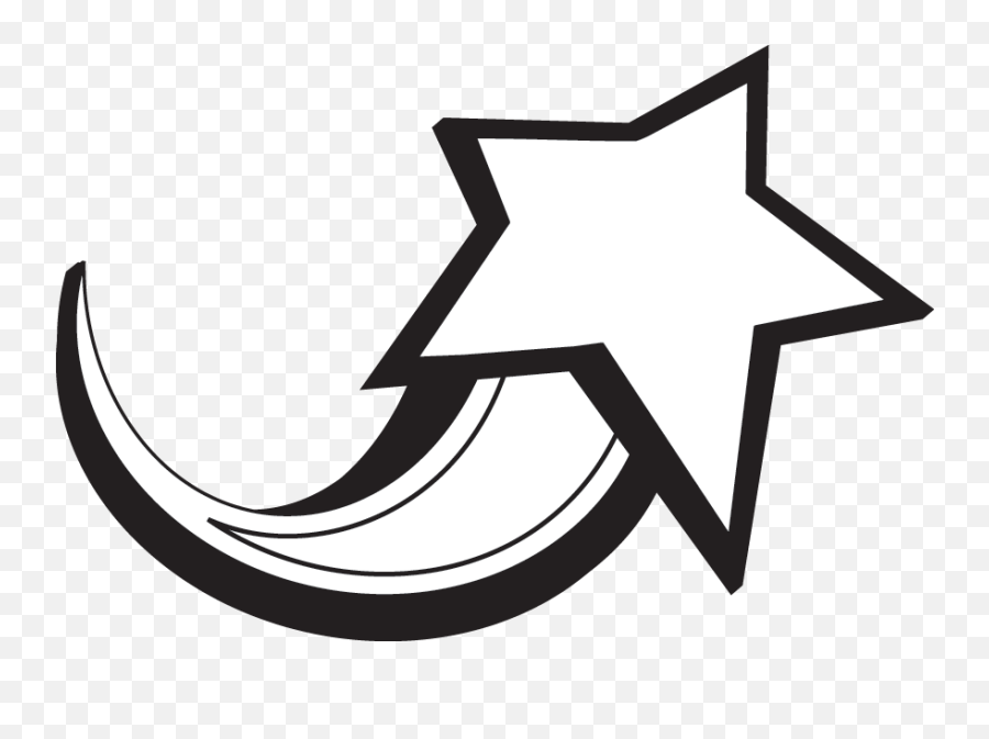 Star Clip Art Black And White - Shooting Star Clipart Black And White Emoji,Black Star Emoji
