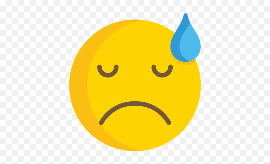 Downcast Face With Sweat Emoji Icon Of Flat Style - Smiley,Sweat Emoji