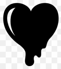 Hearts Black Drippingpaint - Coração Derretendo Emoji