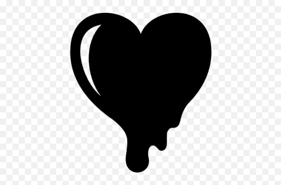 Hearts Heart Black Drippingpaint - Coração Derretendo Emoji,Melting Heart Emoji
