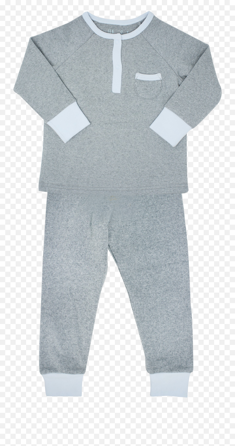 Hide N Seek Boys Grey Blue Rib Pima - Pajamas Emoji,Emoji Pajama Set