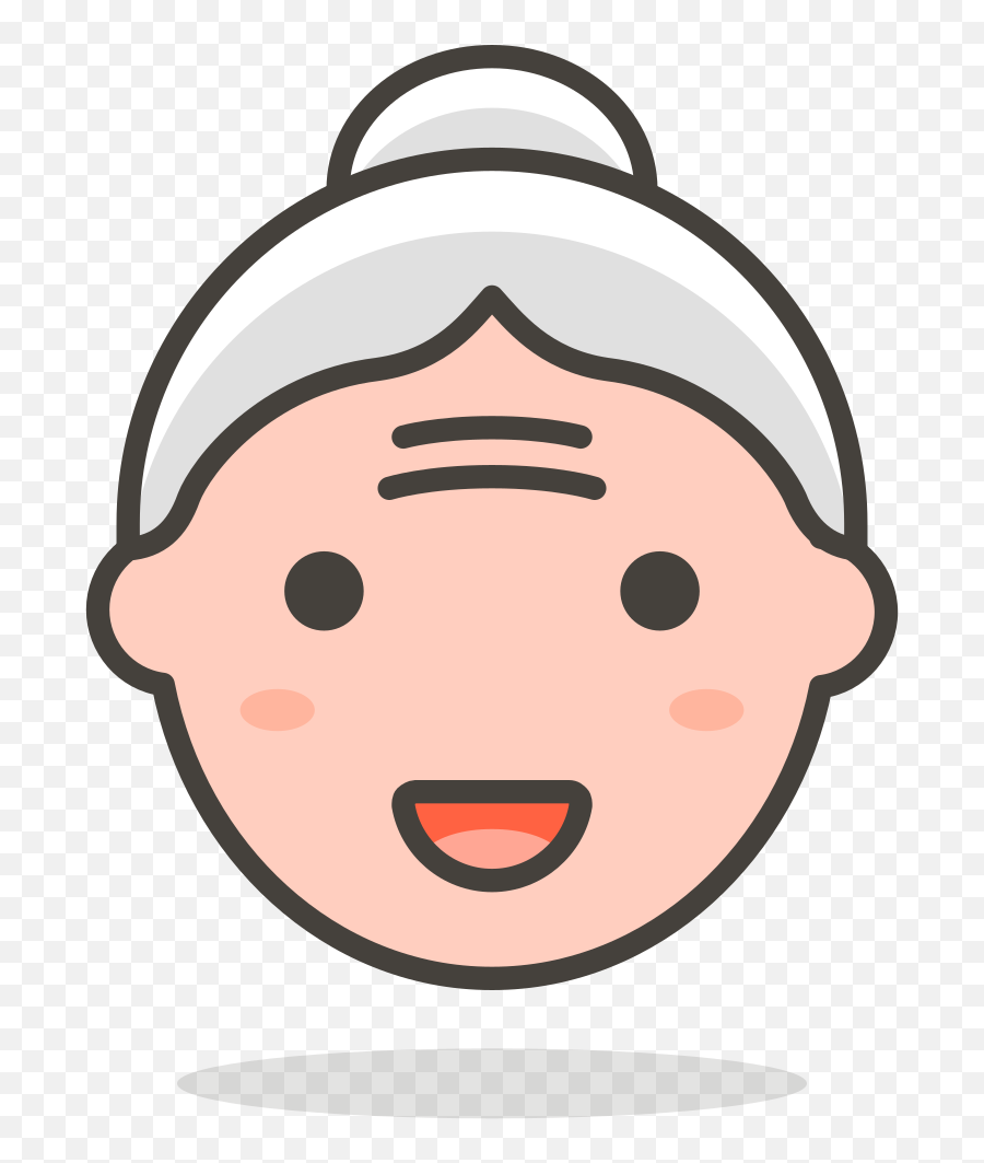 124 - Clipart Old Lady Face Emoji,Looking Emoji