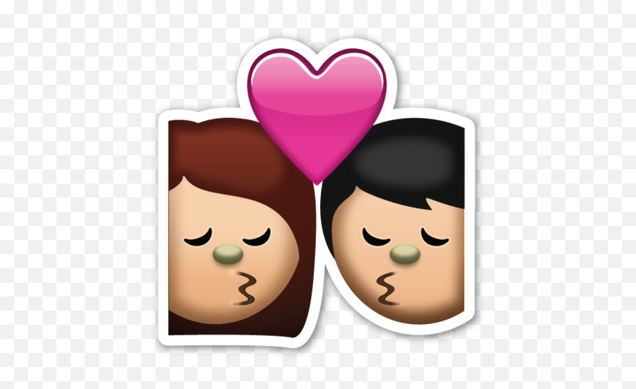 Image About Love In Emojis - Couple Kiss Emoji Png,Love Emoji Png