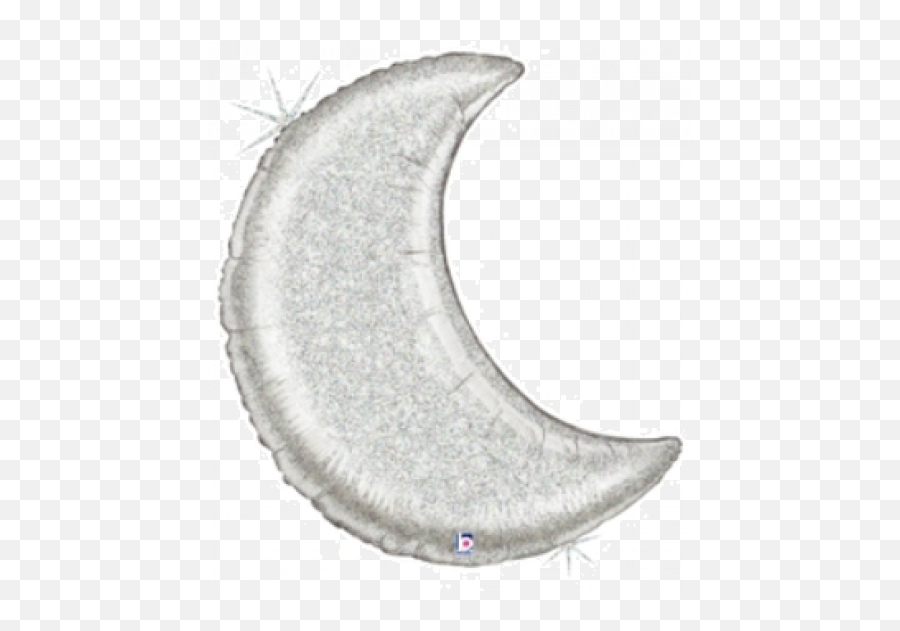 Shape 107cm Glitter Moon Silver - Moon Emoji,Moon And Man Emoji