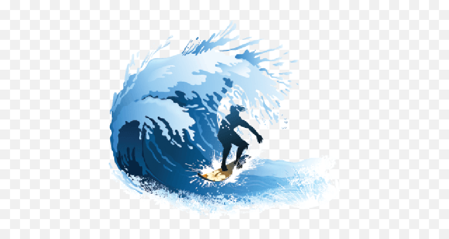 Waves Clipart Surfing Waves Surfing Transparent Free For - Surfing The Wave Clip Art Emoji,Surfer Emoji