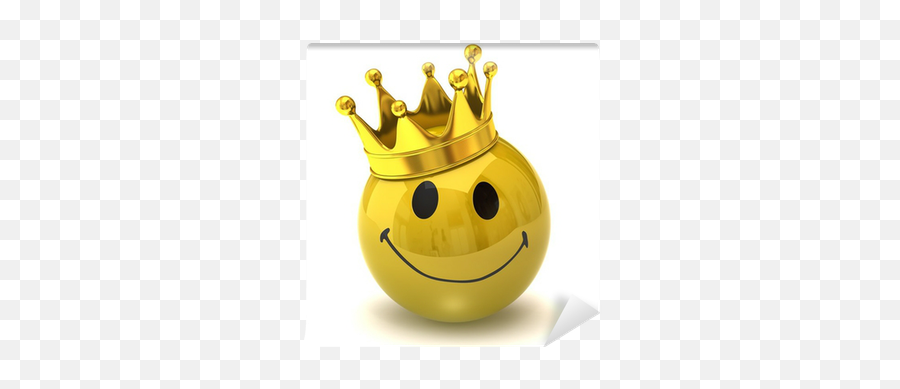 Happy Smiley With Crown Wall Mural - Smile Emoji With Crown,Crown Emoticon