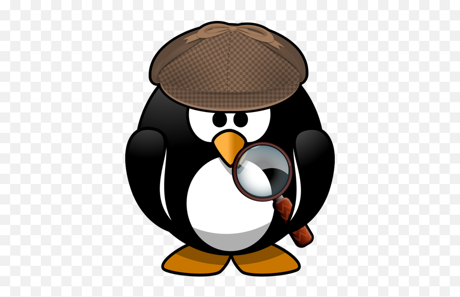 Vector Drawing Of Search Penguin - Cartoon Penguin Emoji,Bird Emoticon