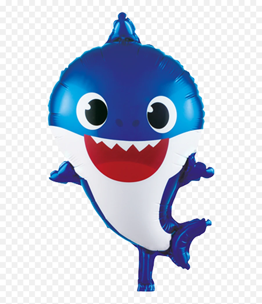 Blue Baby Shark Foil Balloon - Baby Shark Foil Balloon Blue Emoji,Shark Emoji