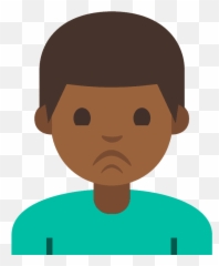 Man Pouting Emoji Clipart - Hand On Head Black