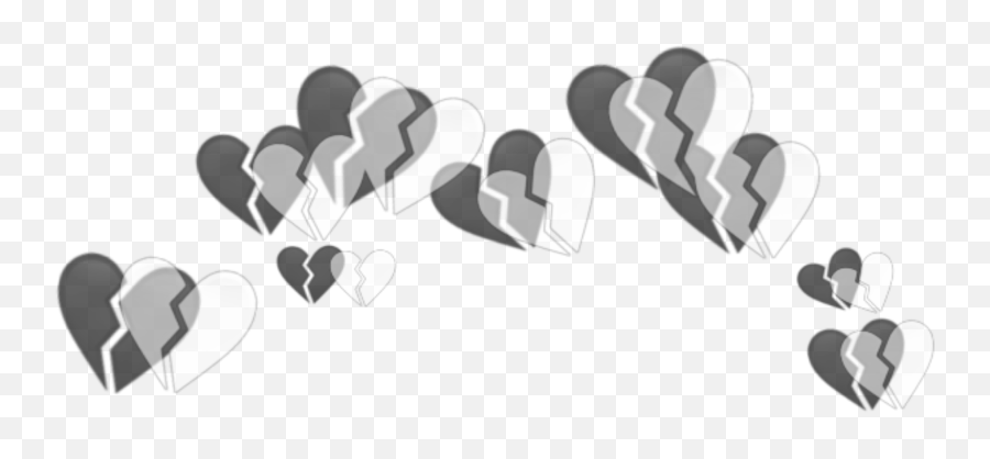 Black White Emoji Broken Heart Sticker By Josephine - Lovely,Heart Emoji White