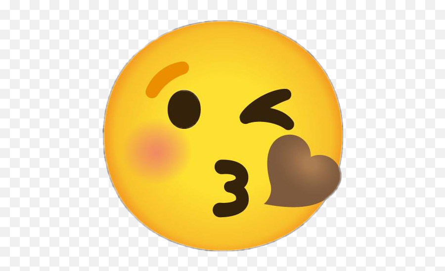 Kiss Emoji Brownheart Sticker - Happy,How To Make A Kiss Emoji