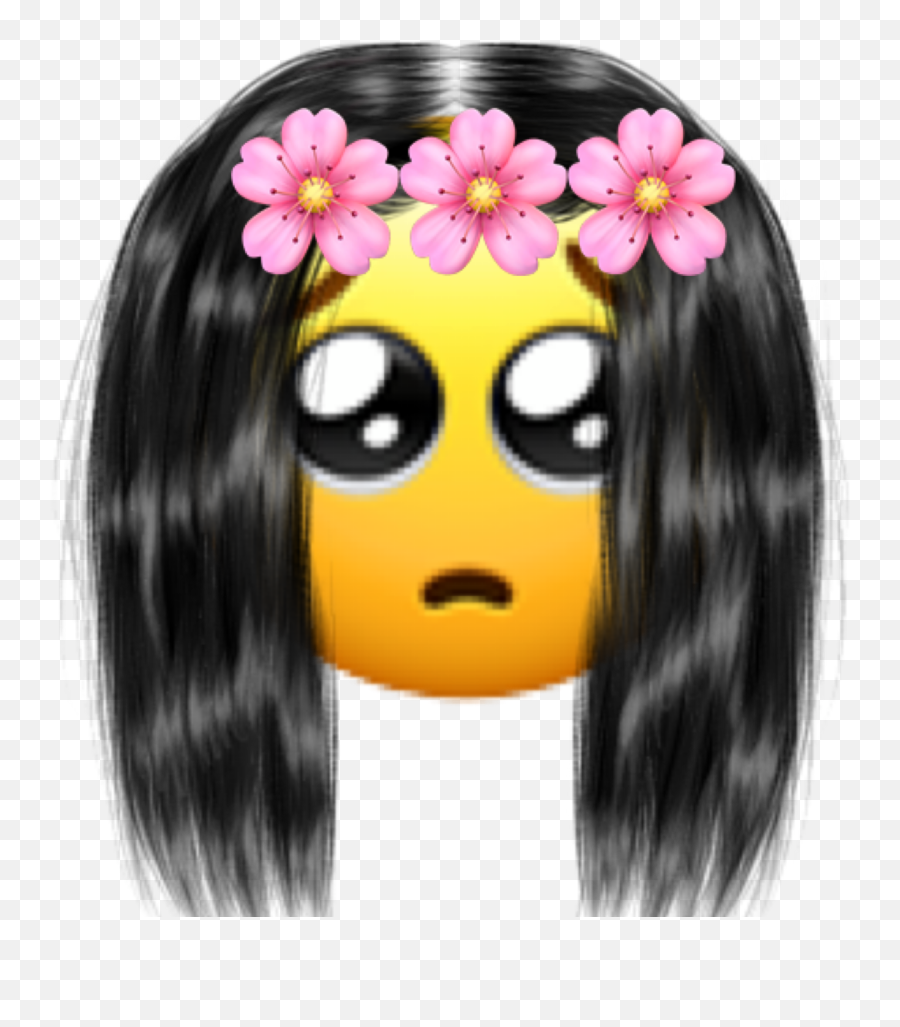 Emoji Sticker By Originalmijah - Hair Design,Flower In Hair Emoji