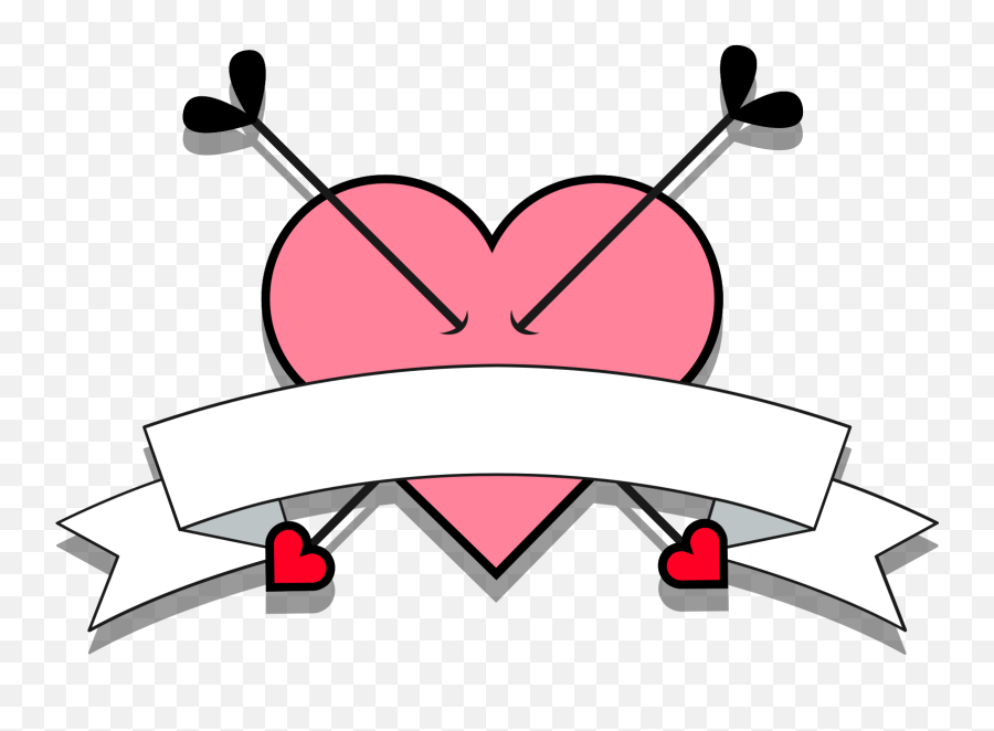 Free Heart Banner Png With Transparent - Girly Emoji,Pink Heart Emoji Copy And Paste