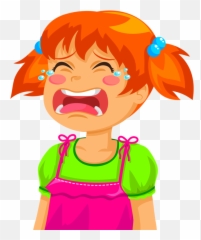 Crying Clipart Toddler - Girl Cartoon Png Transparent Kid Emoji