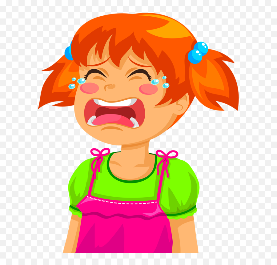 Crying Clipart Toddler - Crying Girl Cartoon Png Transparent Kid Crying Clipart Png Emoji,Crying Jordan Emoji