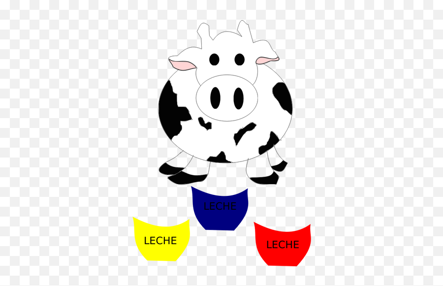 Vector Image Of Cow With Milk Bottles - Sapi Hitam Putih Kartun Emoji,Milk Bottle Emoji