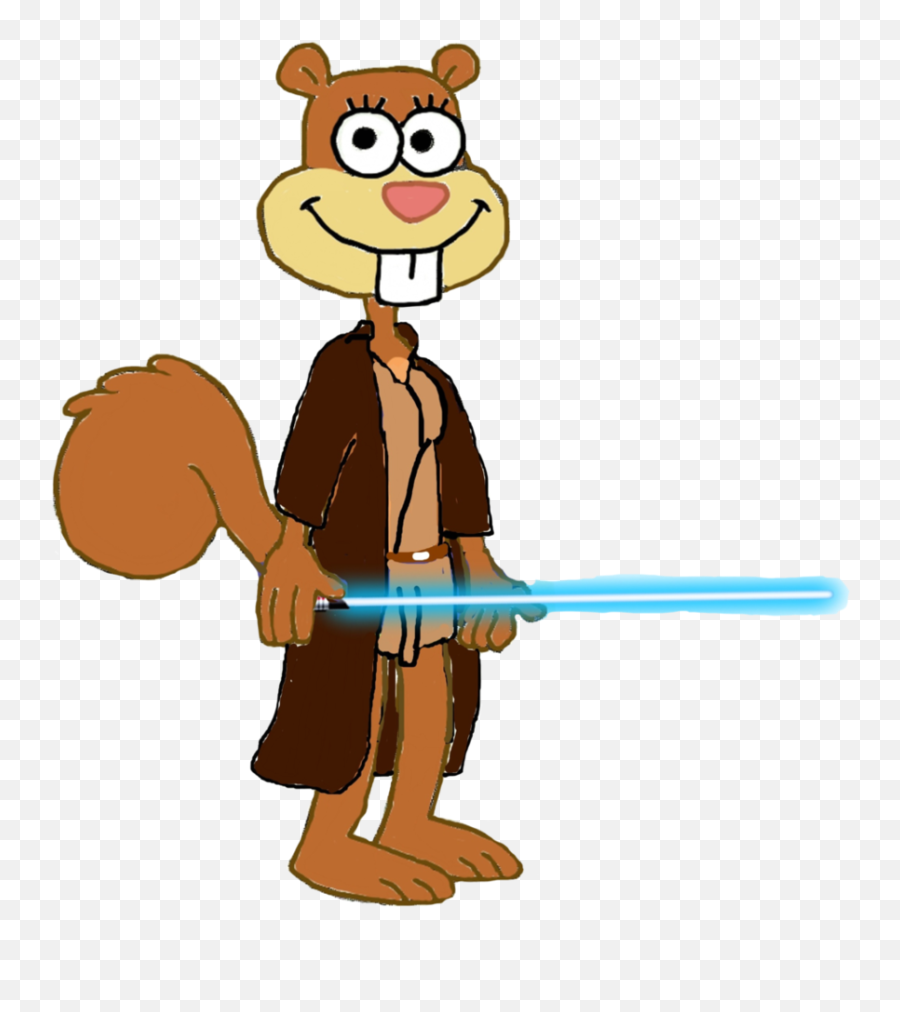 Lightsaber Clipart Jedi Master - Sandy Cheeks Png Gif Emoji,Jedi Emoji