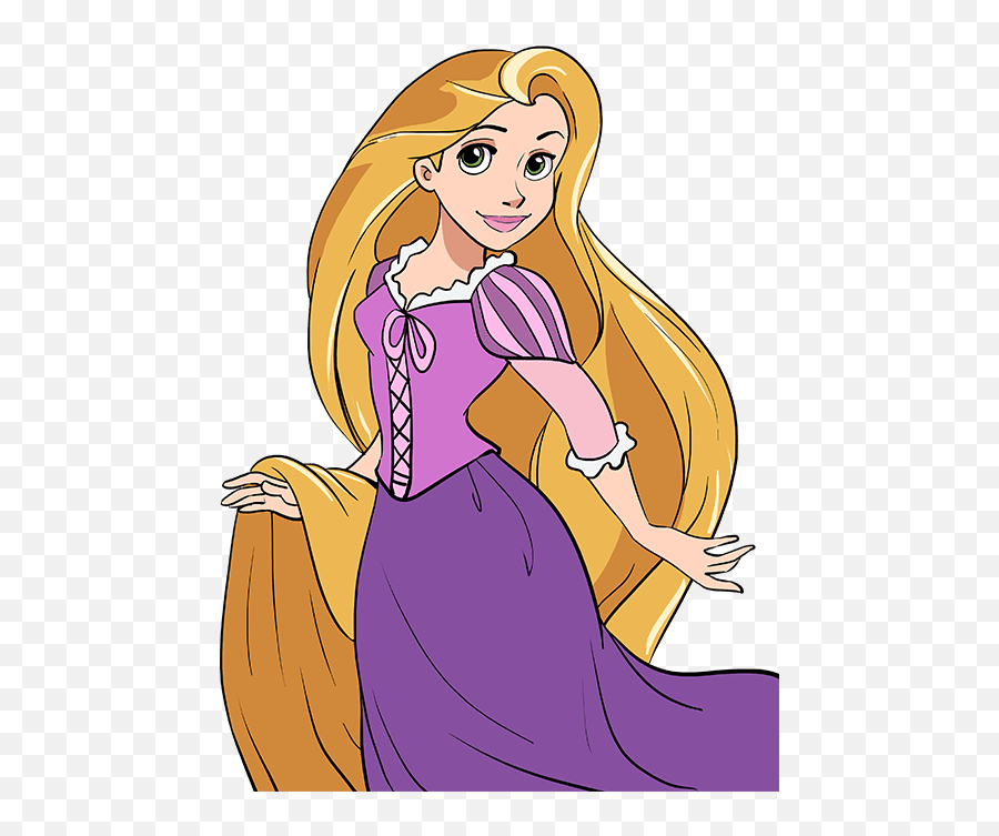 How To Draw Rapunzel From Tangled - Easy How To Draw Rapunzel Emoji,Rapunzel Emoji