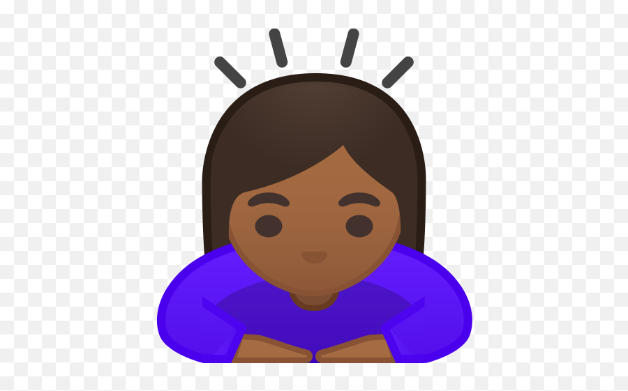 Woman Bowing Medium Dark Skin Tone Icon - Whatsapp Emoji,Girl Shrugging Emoji