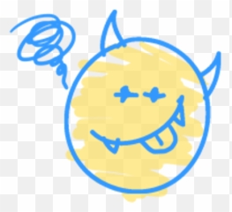 Smile Emoji Watercolor Handpainted Cute Evil Funny - Emoticon