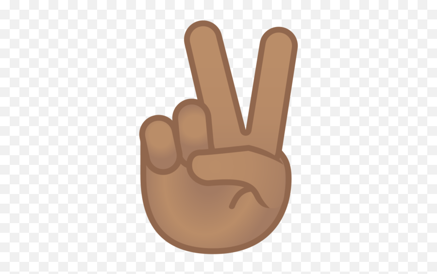 Medium Skin Tone Emoji - Peace Sign Black Hand,V Hand Emoji
