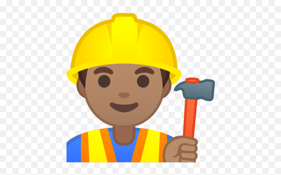 Medium Skin Tone Emoji - Construction Worker Hat Cartoon,Construction Emoji