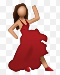Dancer With Red Dress Emoji - Dancing Girl Emoji Png,Party Emoji Png