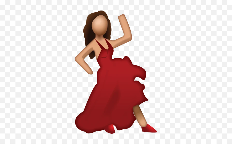 Dancer With Red Dress Emoji - Dancing Girl Emoji Png,Party Emoji Png