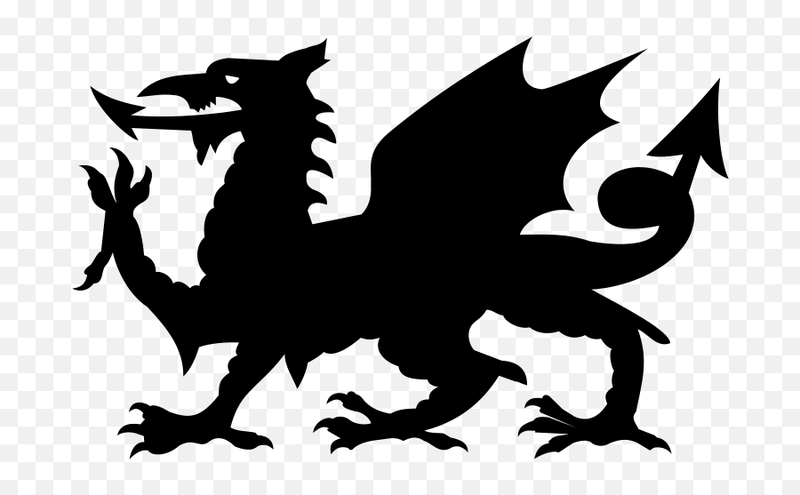 Draig - Welsh Flag Silhouette Emoji,Welsh Dragon Emoji