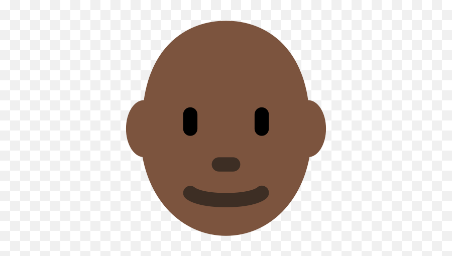 Dark Skin Tone Bald Emoji - Cartoon,Black Man Emoji
