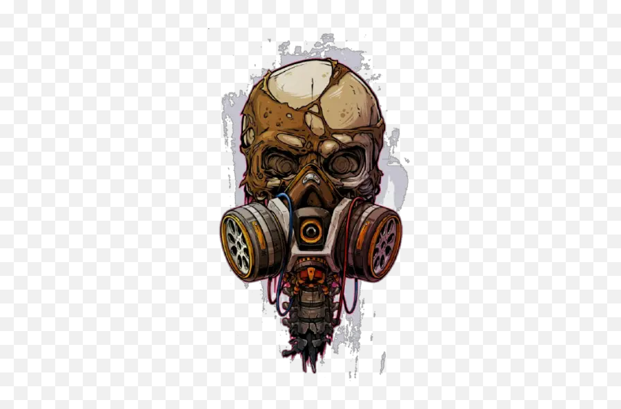 Miedo Stickers For Whatsapp - Skull With Gas Mask Emoji,Gas Mask Emoji