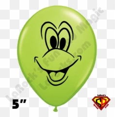 5 Inch Round TurtleFrog by Juan Gonzales Qualatex 100ct - Puppy Face On Balloon Emoji