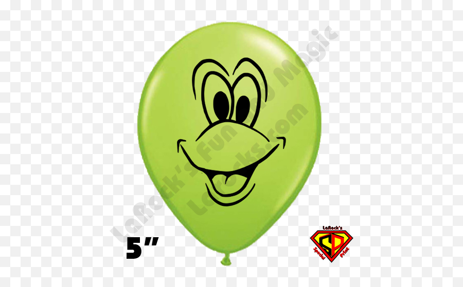 5 Inch Round Turtlefrog By Juan Gonzales Qualatex 100ct - Puppy Face On Balloon Emoji,Balloon Emoticon