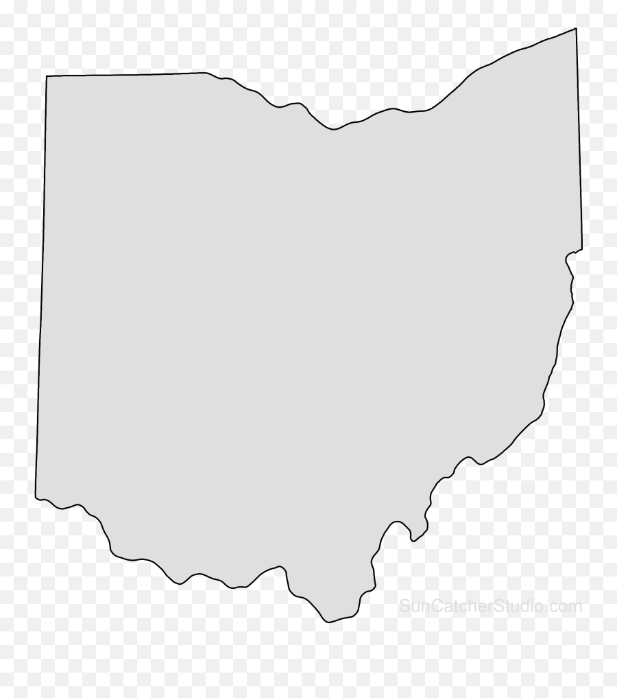 Ohio - Map Outline Printable State Shape Stencil Pattern Ohio Shape Clip Art Emoji,University Of Utah Emoji
