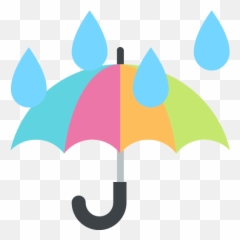 Umbrella With Rain Drops Emoji For Facebook Email Sms -
