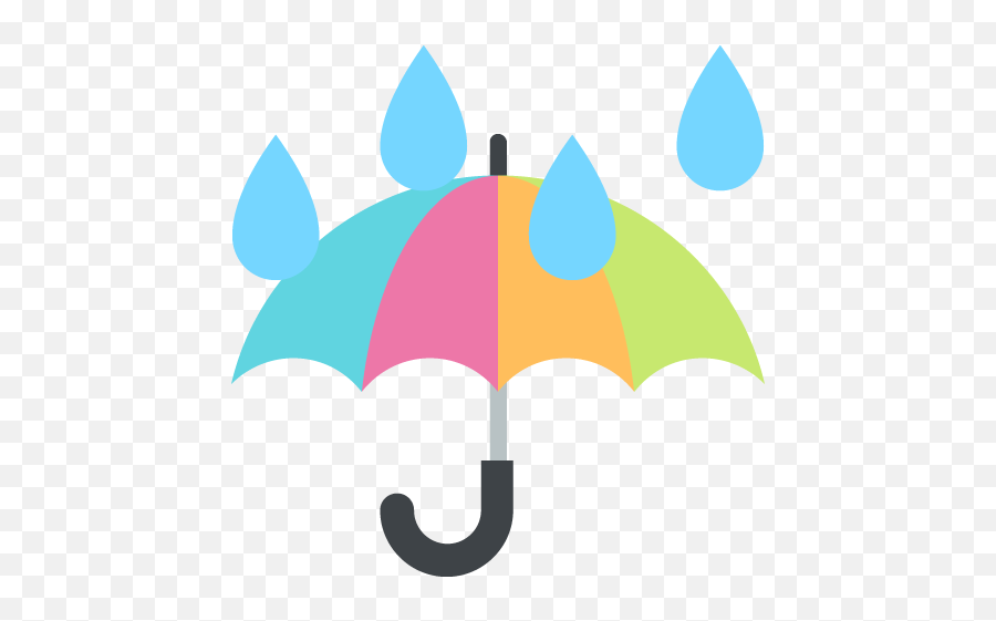 Umbrella With Rain Drops Emoji For Facebook Email Sms - Umbrella With Rain Drops,Rain Emoji