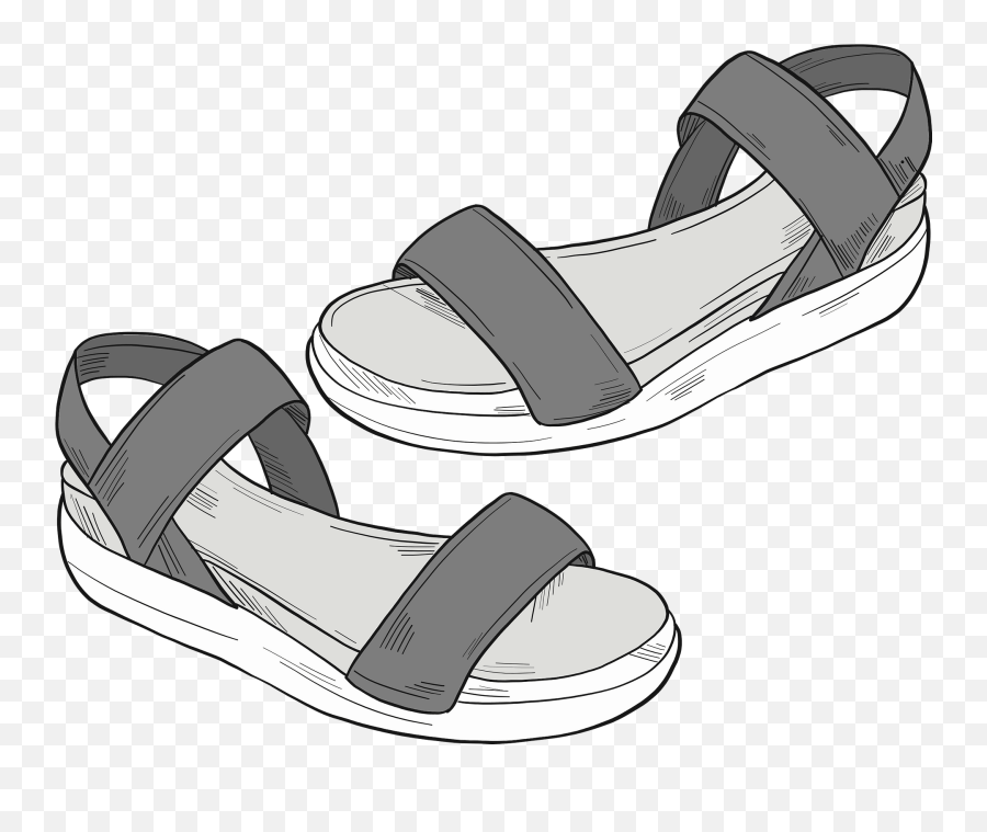 Sandals Clipart - Sandal Clipart Black And White Emoji,Flip Flop Emoji