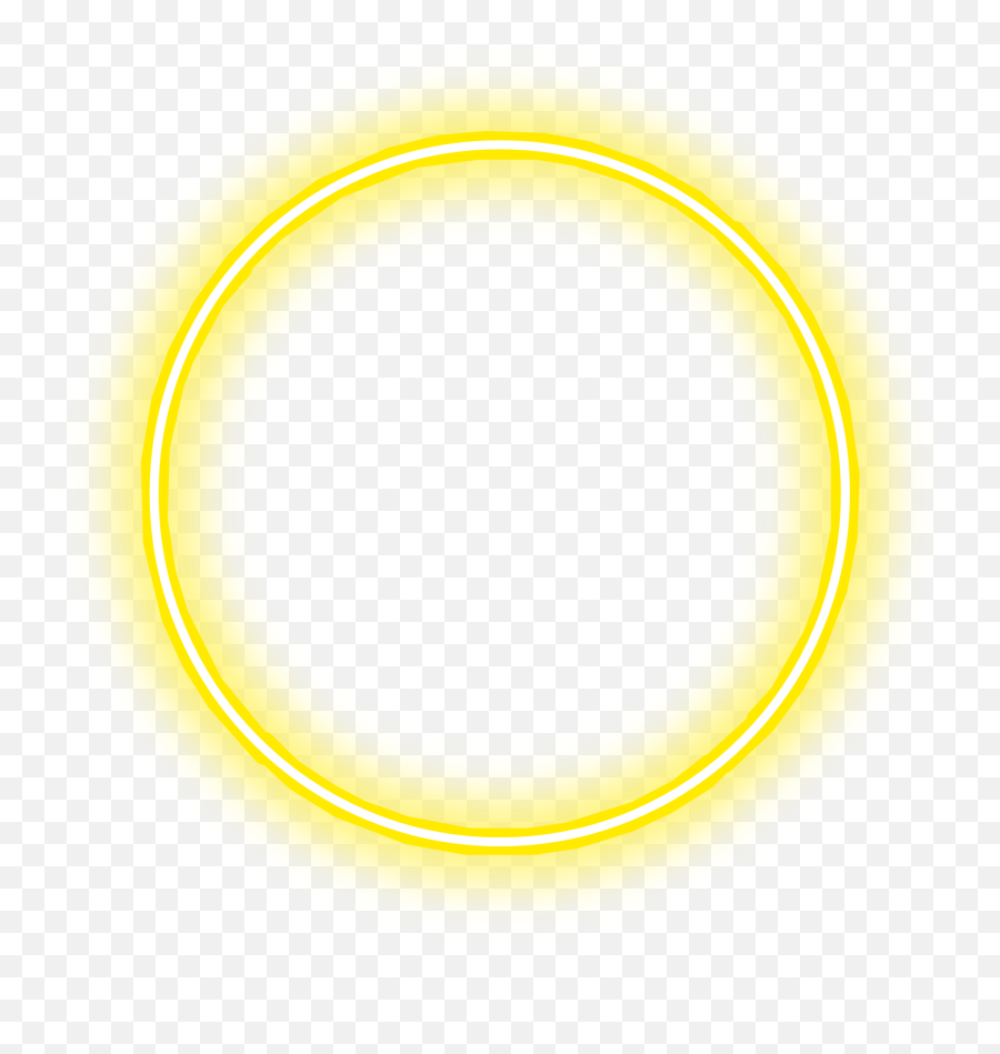 Yellow Circle Border Neon Frame Sticker - Dot Emoji,Yellow Circle Emoji