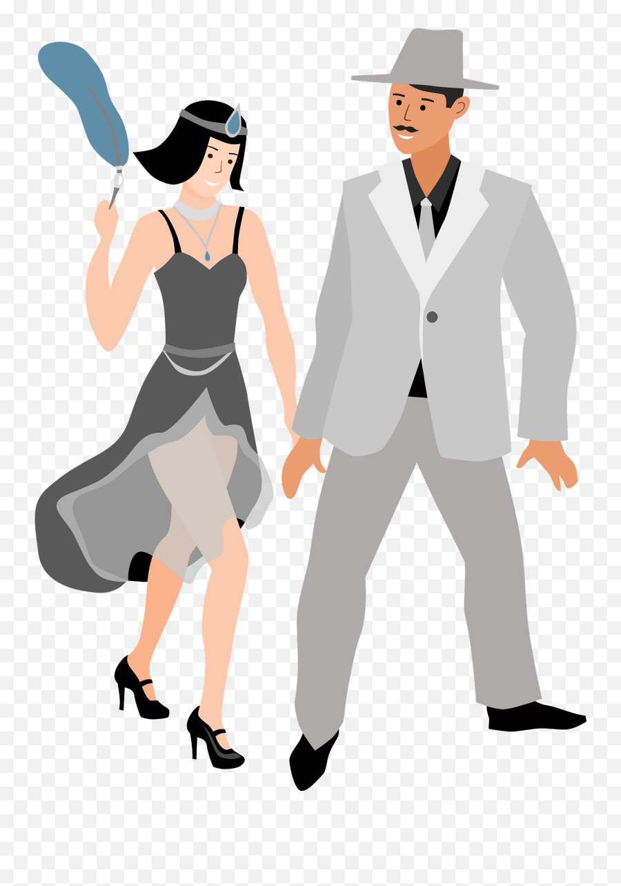 Roaring 20s Couple Clipart Free Download Transparent Png - Transparent Roaring 20s Clipart Emoji,Pregnant Man Emoji