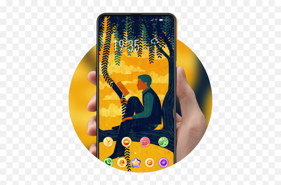 Abstract Theme Man Doing A Book Reading In A Tree 2050 Apk - Art Emoji,Man And A Book Emoji