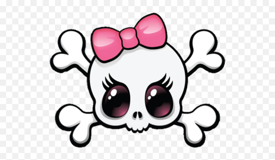Skull Bones Bow Pink - Skull With A Bow Emoji,Bones Emoji